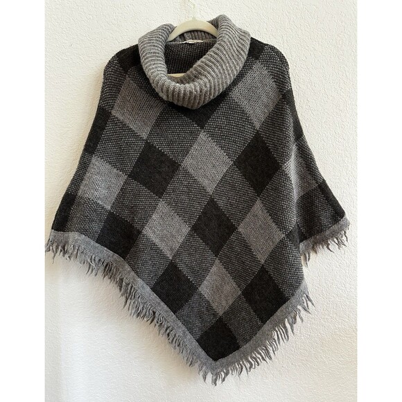 Elisabetta Alpaca Wool Blend Sweater Poncho Size S/M‎ Gray - Picture 1 of 8